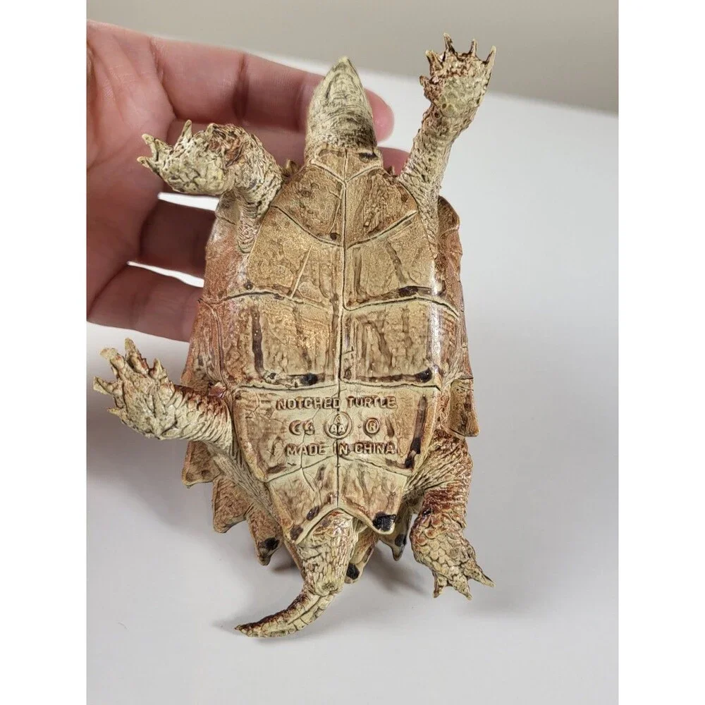 AAA Notched Rubber Tortoise Turtle Figure Realistic Discontinued Brown 4.75” L